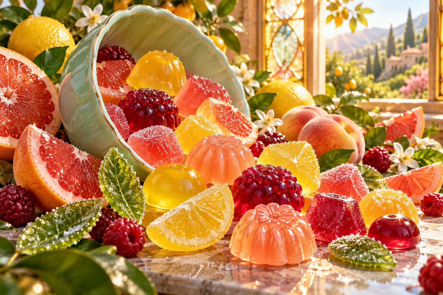 Fruit bowl in Zumeraki's illustrated fruit and confectionery world